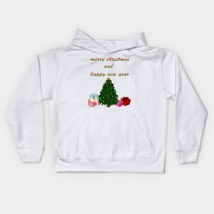 merry christmas and happy new year Kids Hoodie
